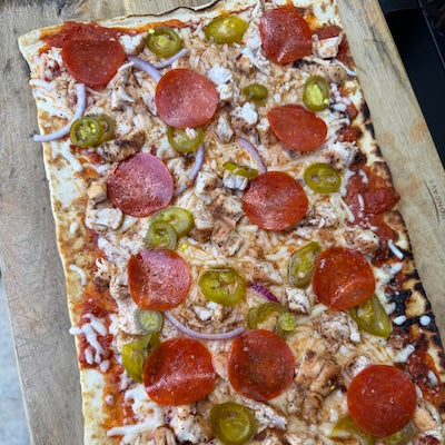 Hot honey chicken Blackstone Pizza