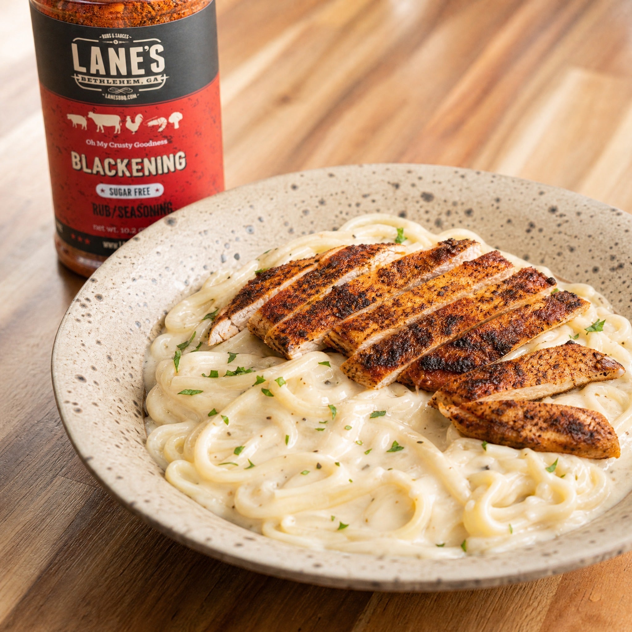 Blackened Chicken Alfredo with Fettuccine