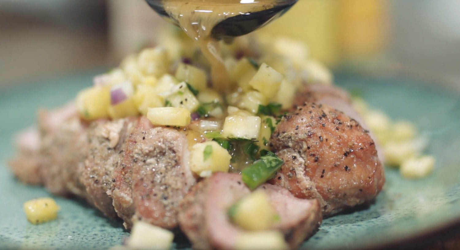 Kapalua Pork Hawaiian Flavor Tenderloin on a Plate