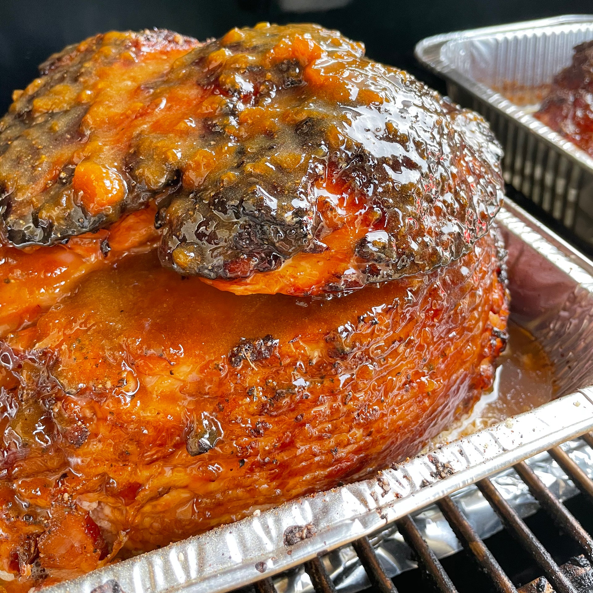 Double Smoked Ham on Grill