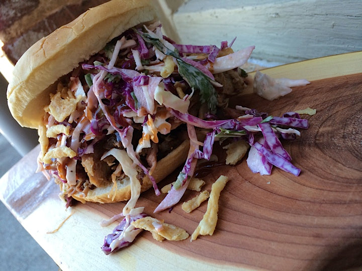 Sweet Tea Brined Pulled Pork with Jalapeno Cilantro Slaw