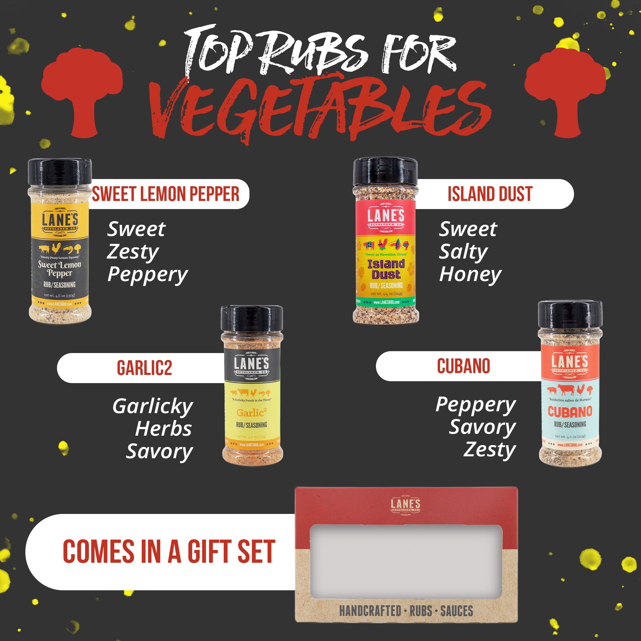 Lane's Best Veggie Seasonings 4-Pack Set