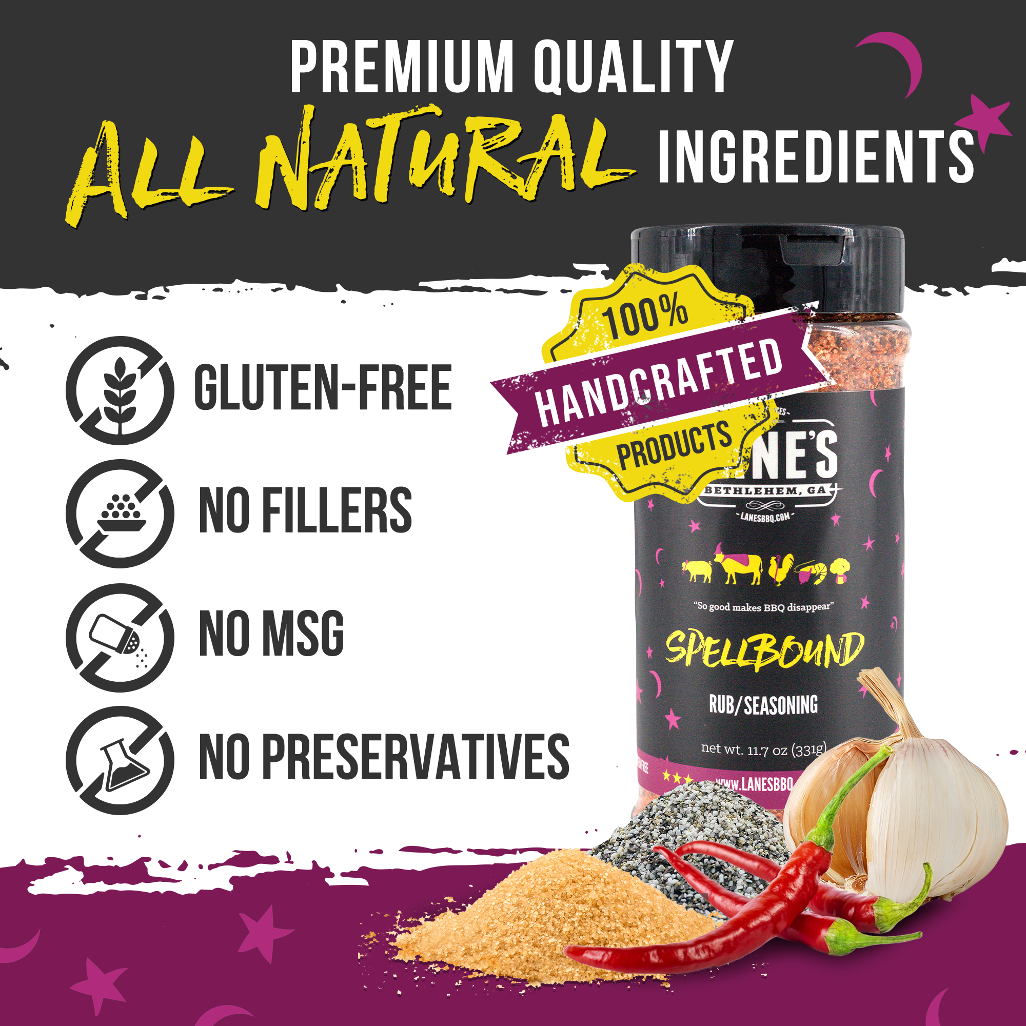 Lane's BBQ Spellbound BBBQ Rub Clean Ingredients