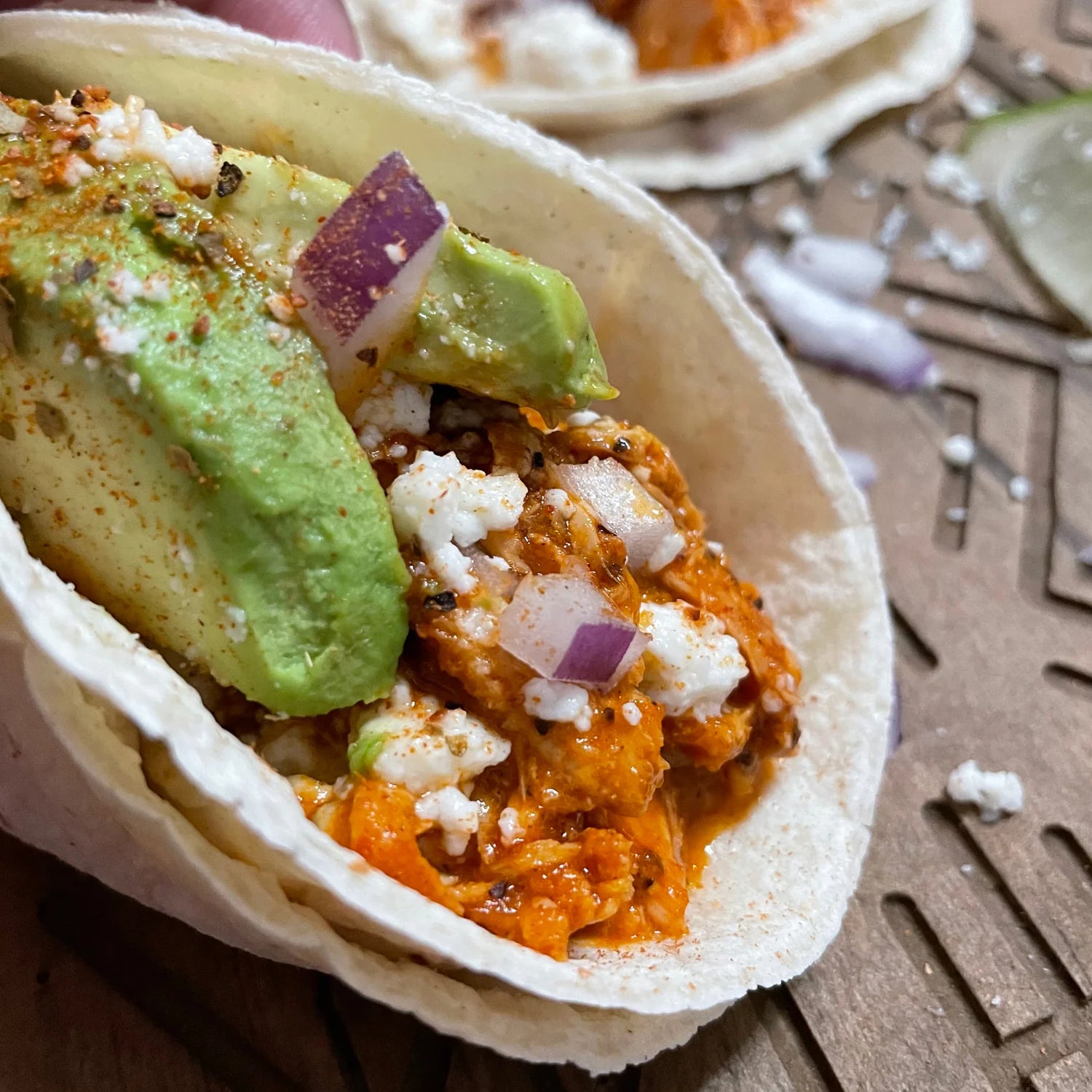 SMOKED CHICKEN TINGA TACOS