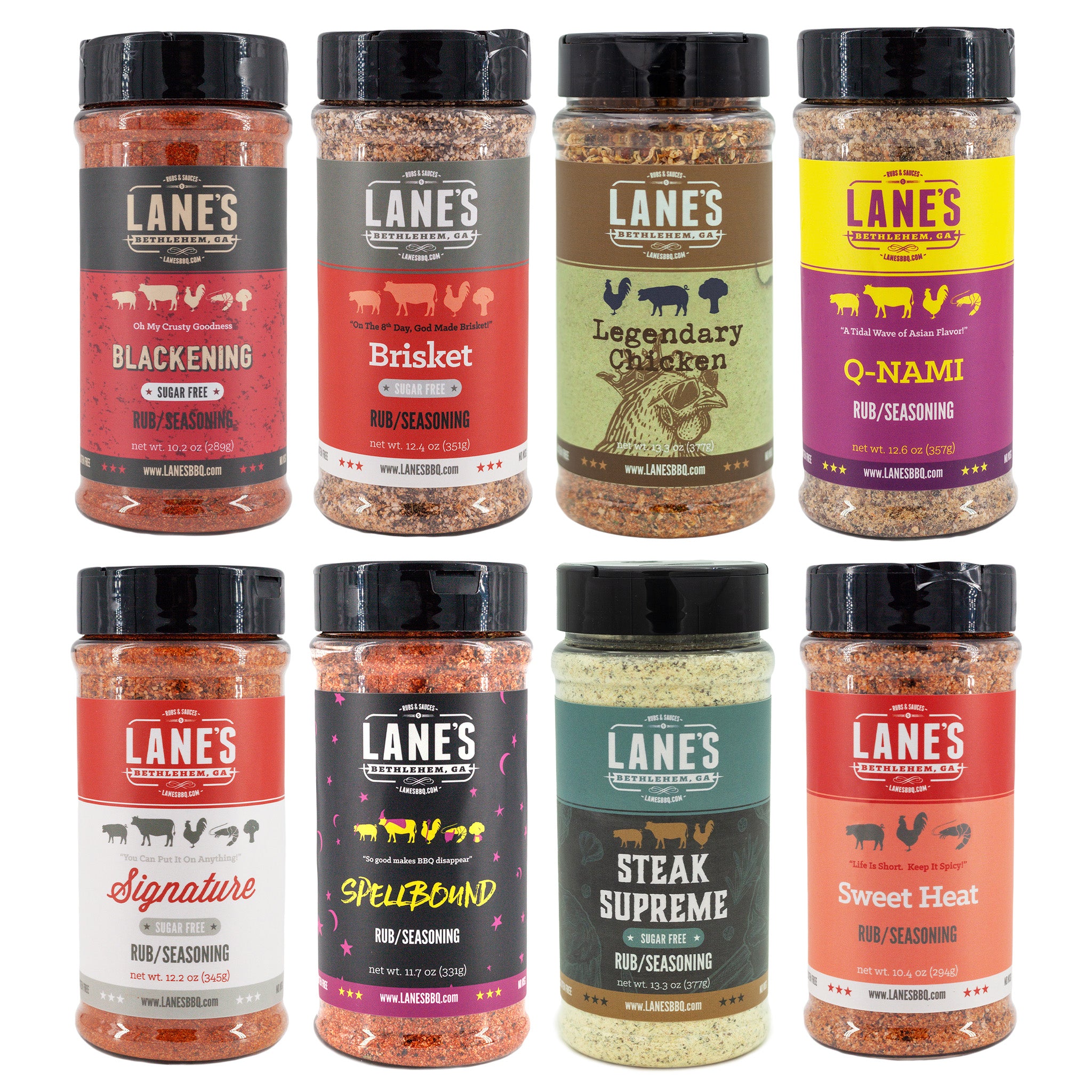 Lane's Most Popular 8 Rubs Set