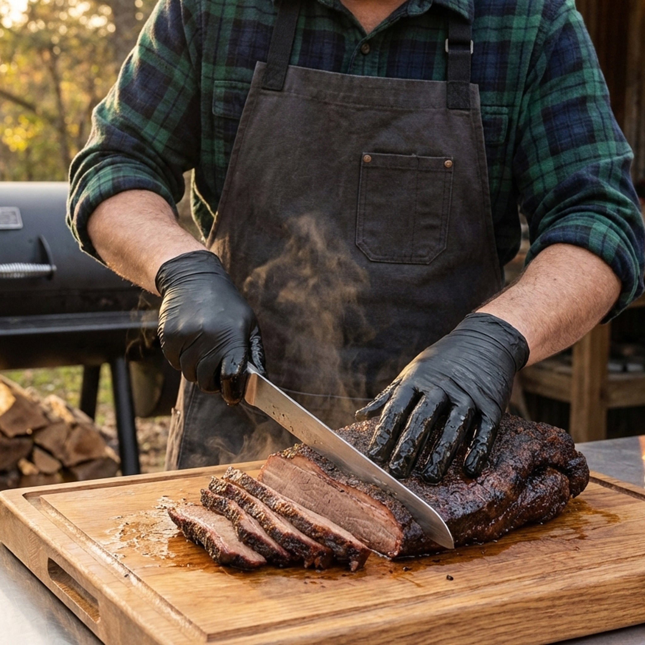 Black Nitrile BBQ Gloves - 100 Count Box