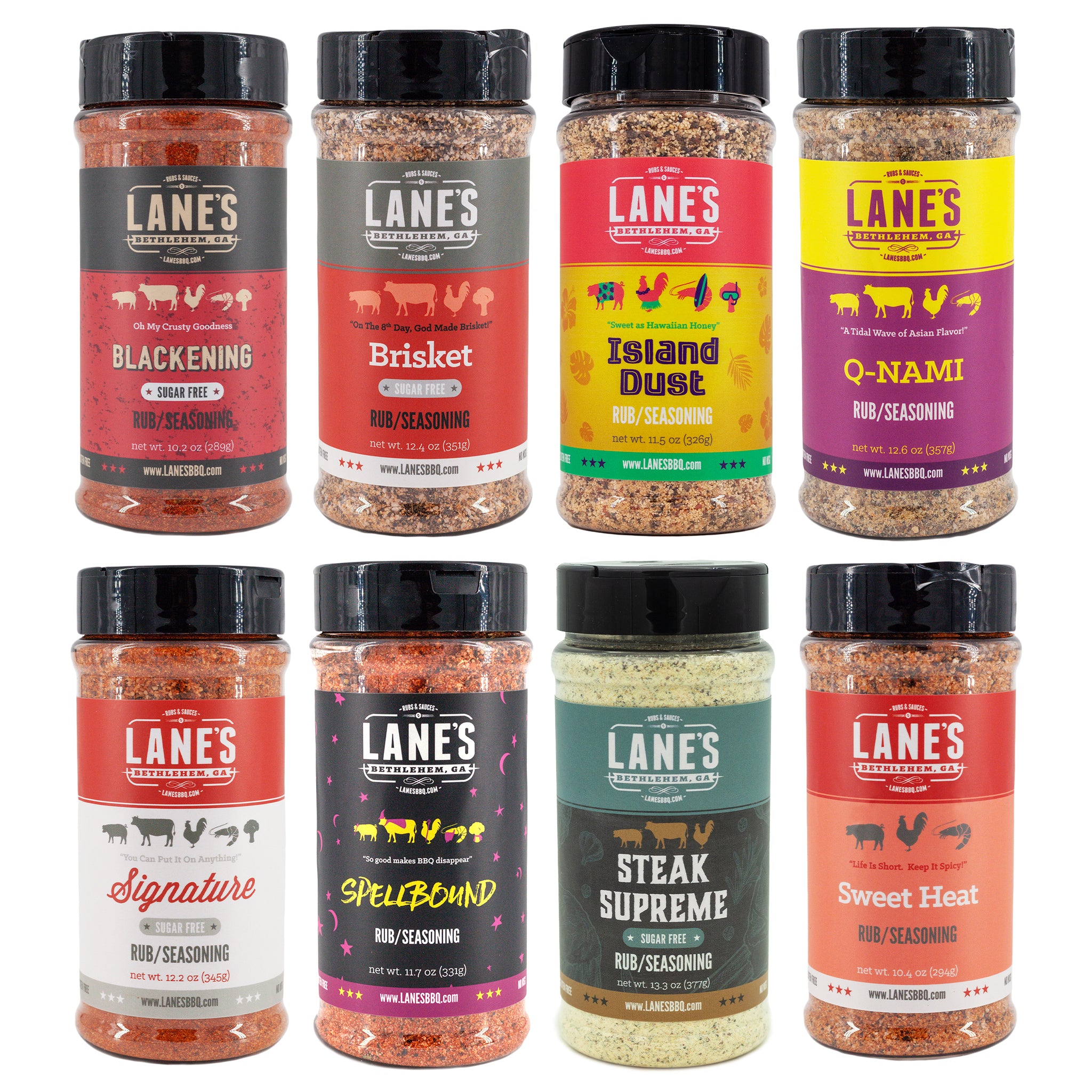 Lane's Most Popular 8 Rubs Set