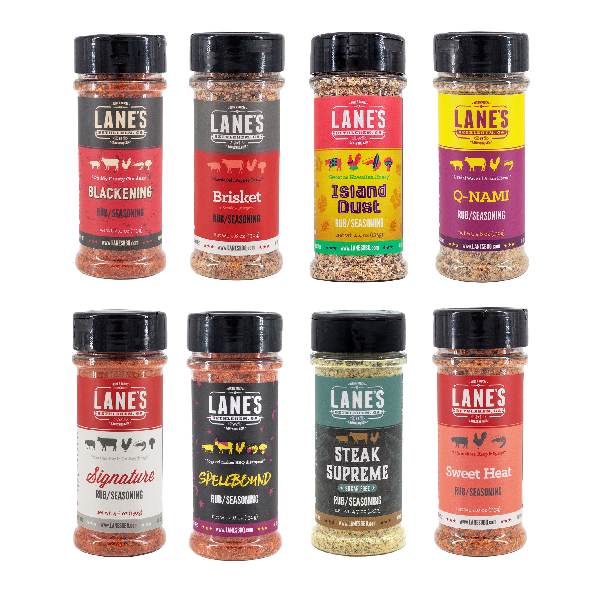 Lane's Most Popular 8 Rubs Set