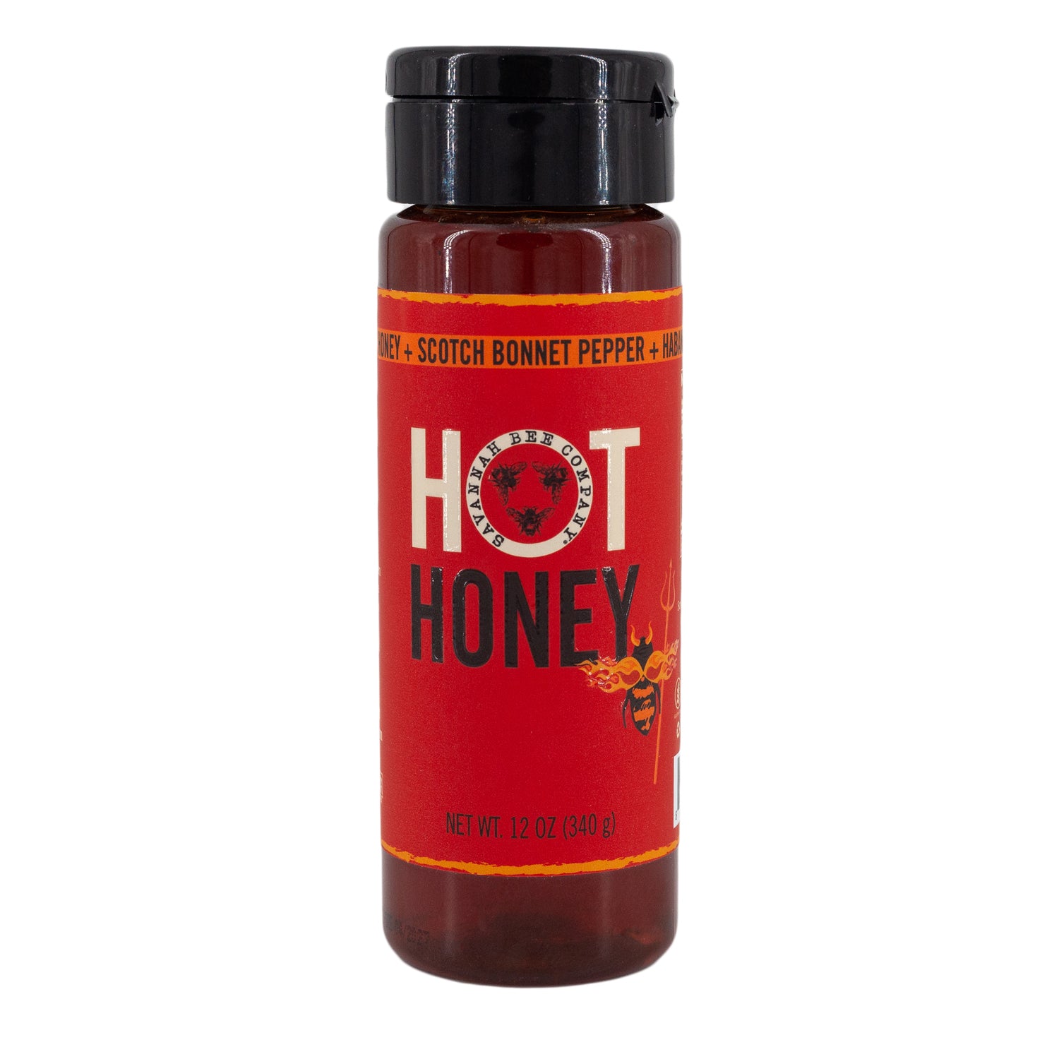 Savannah Bee Company Honey, Wildflower Honey + Scotch Bonnet Pepper + Habanero Pepper, Hot - 12 oz