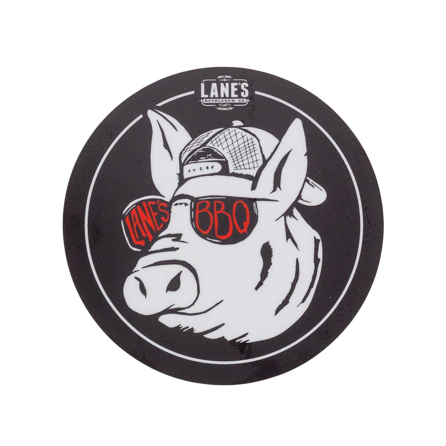 Backwards Hat Pig 4 Inch Sticker