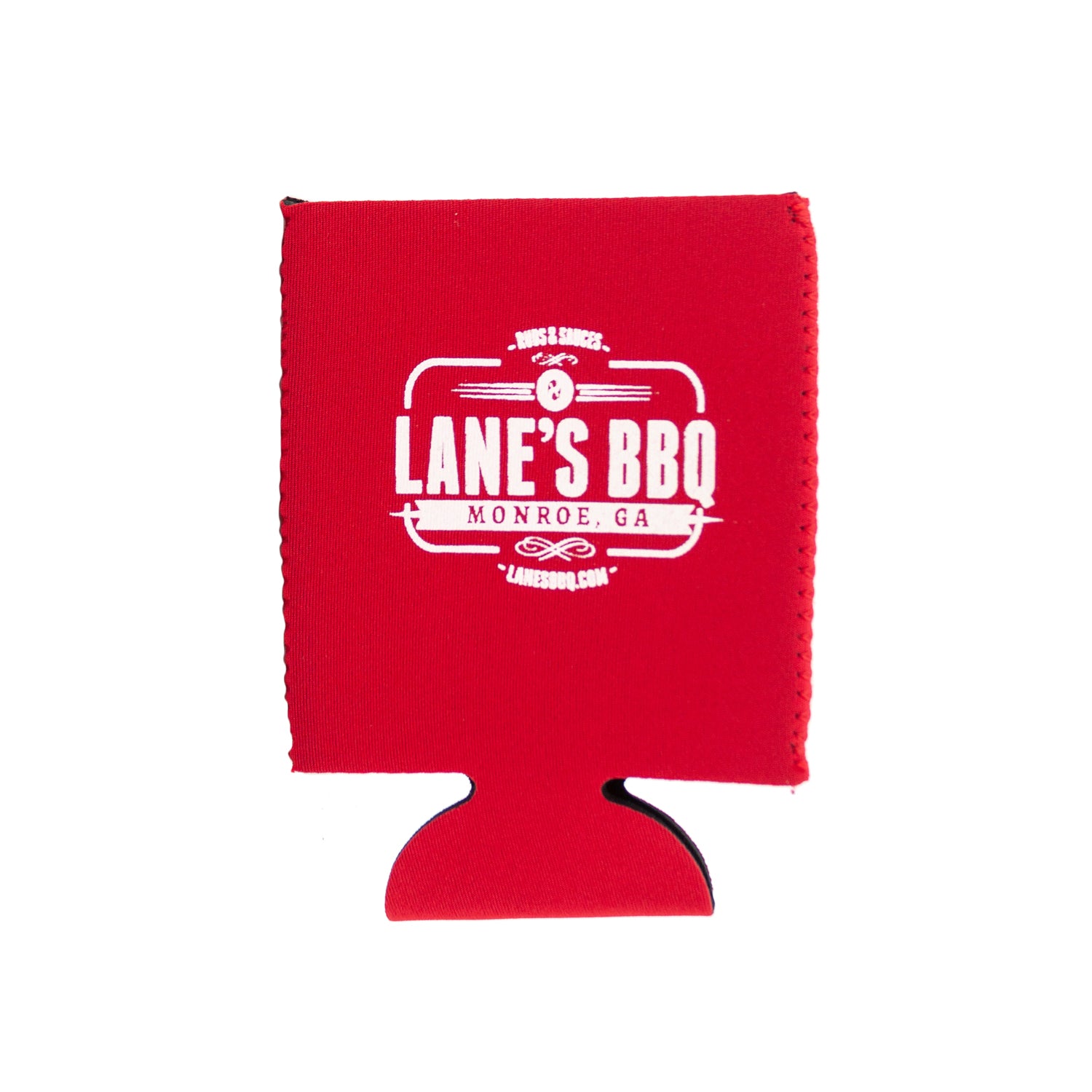 Lane's Red koozie with Logo