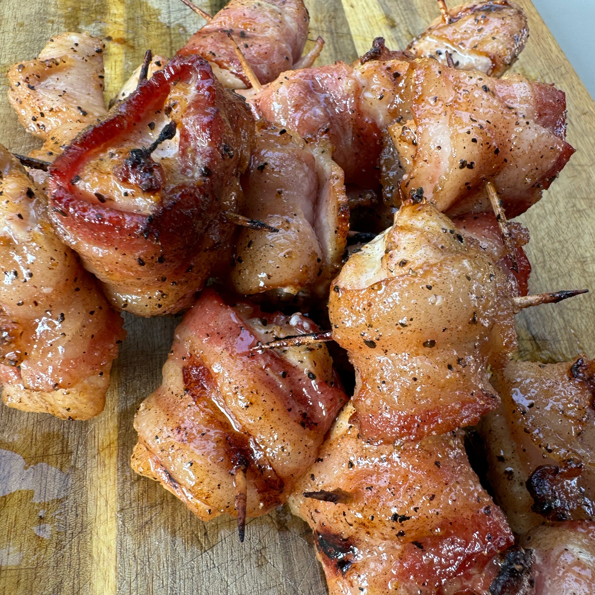 Bacon-wrapped chicken bites