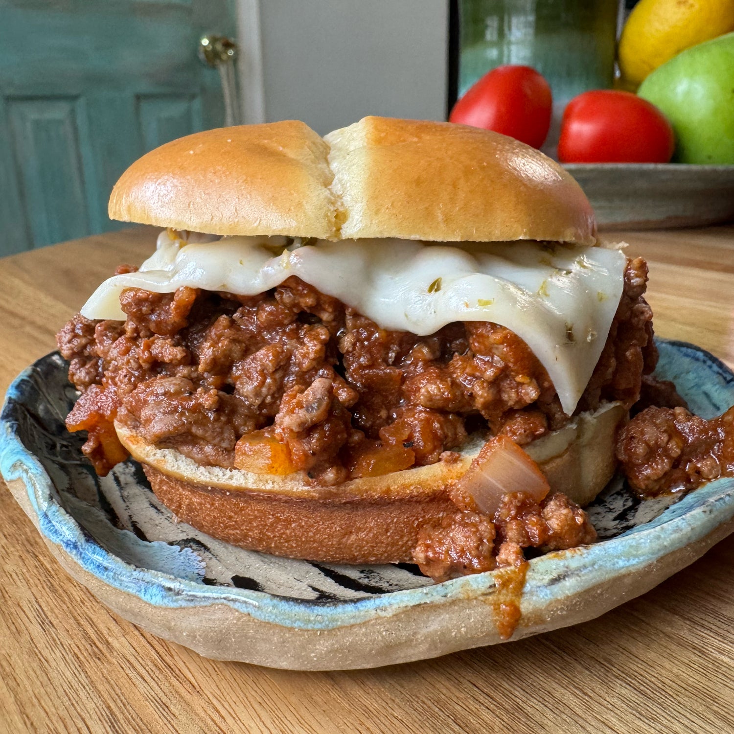 plated homemade sloppy joe