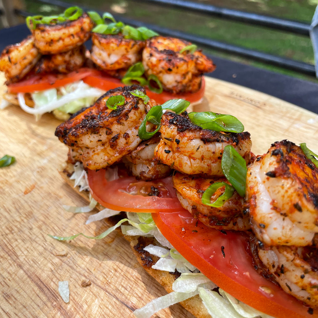 Blackened Shrimp Po Boy with Remoulade Sauce