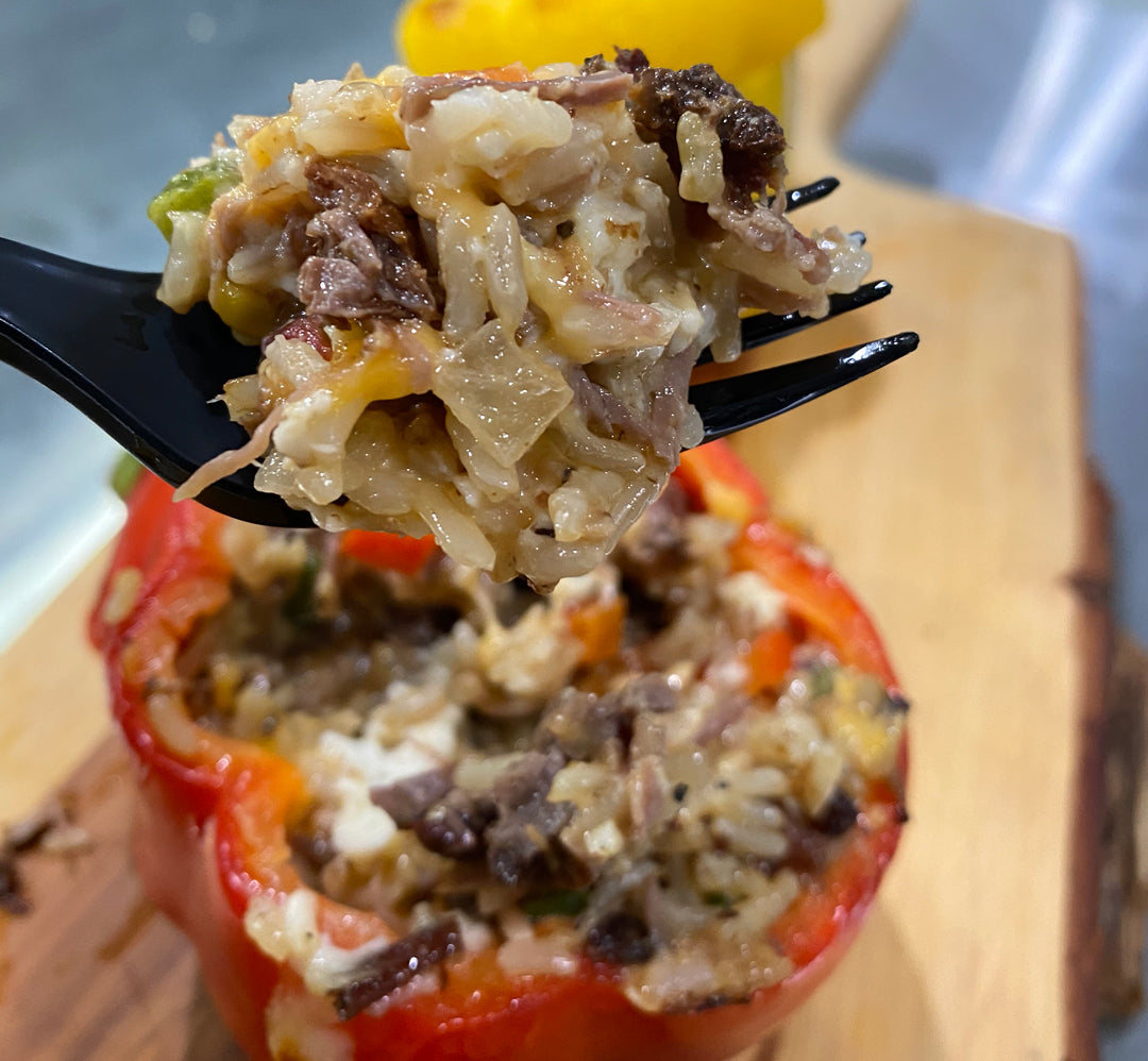 Leftover Brisket Stuffed Peppers