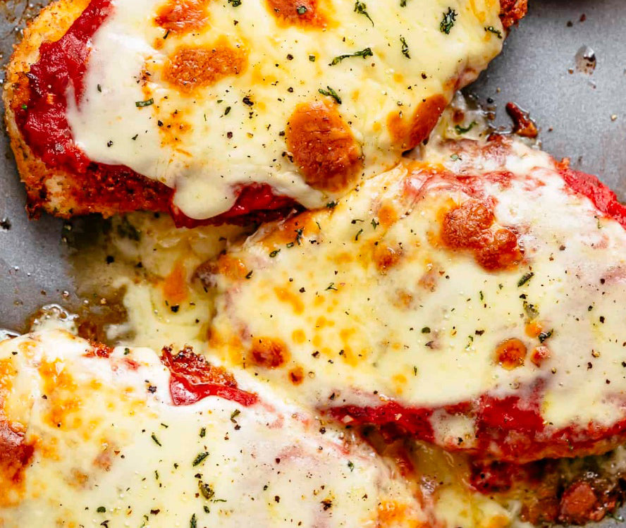 Chicken parmesan with melted cheese