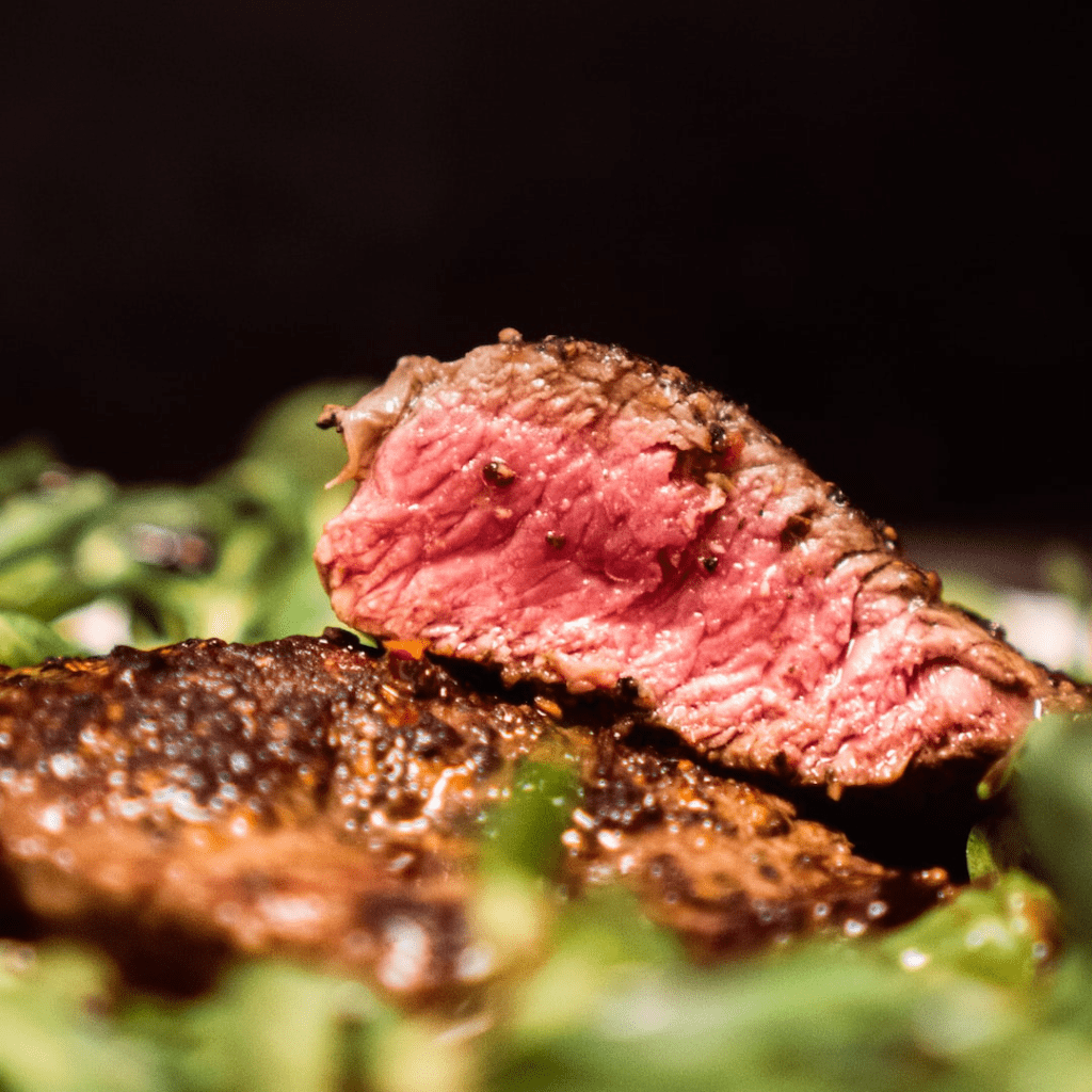 reverse seared steak medium rare steak
