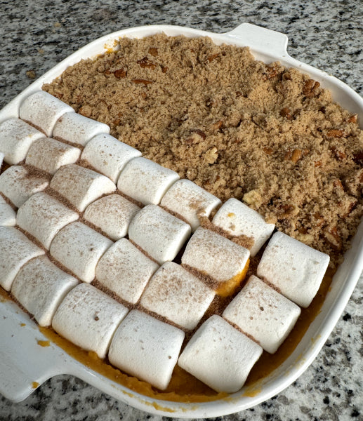 Sweet potato casserole ready to eat