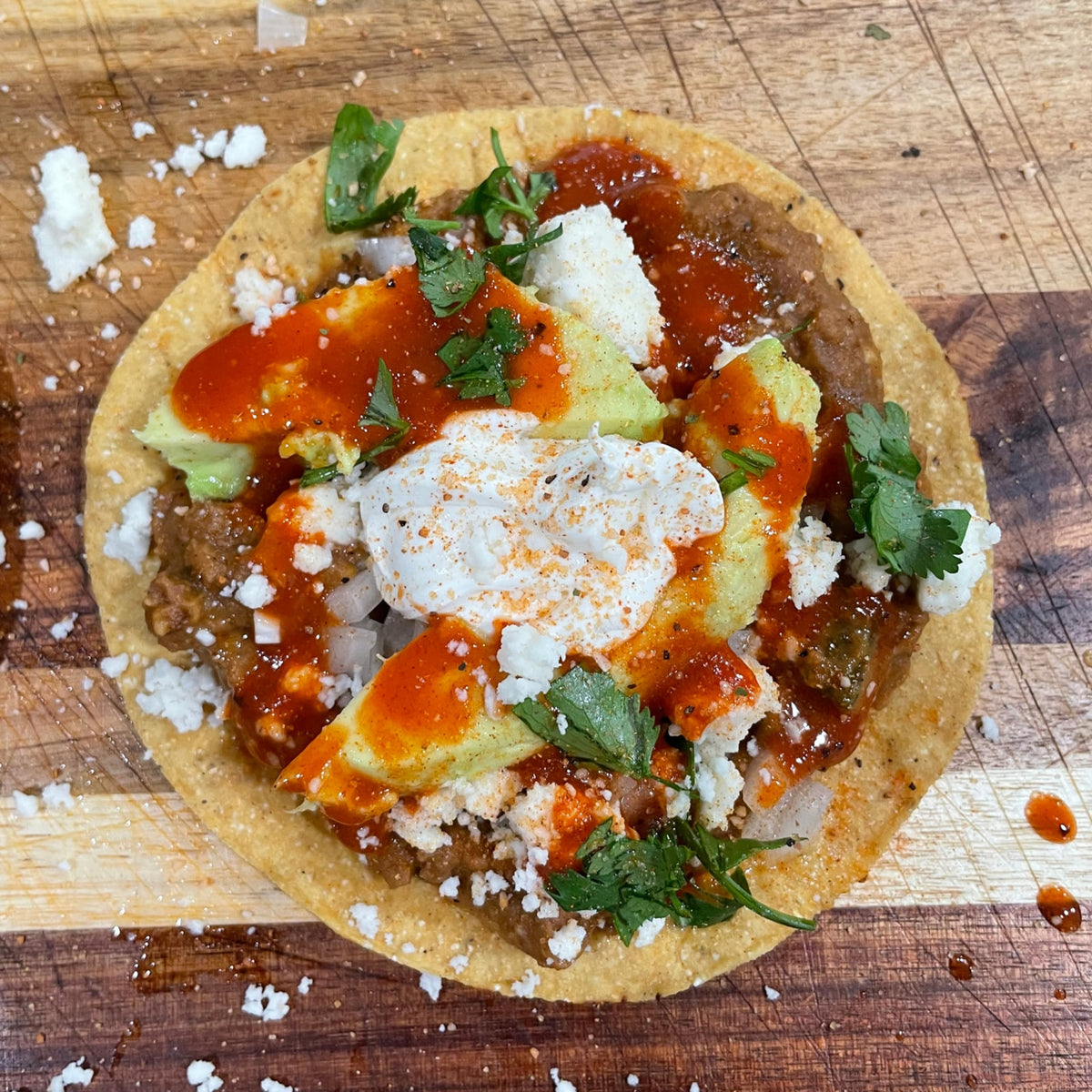 open faced tostada 