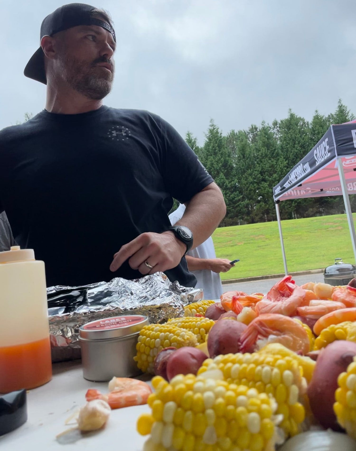 Ryan Lane fixing up a low country boil