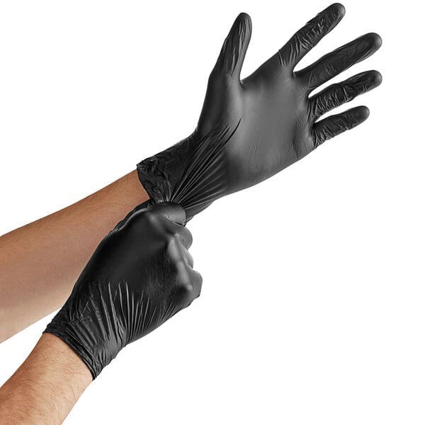 Black Nitrile BBQ Gloves - 100 Count Box
