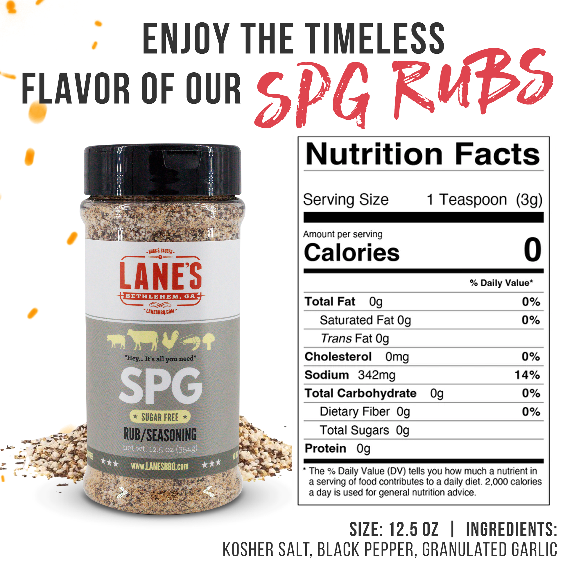 Lane's SPG Seasoning Nutrition
