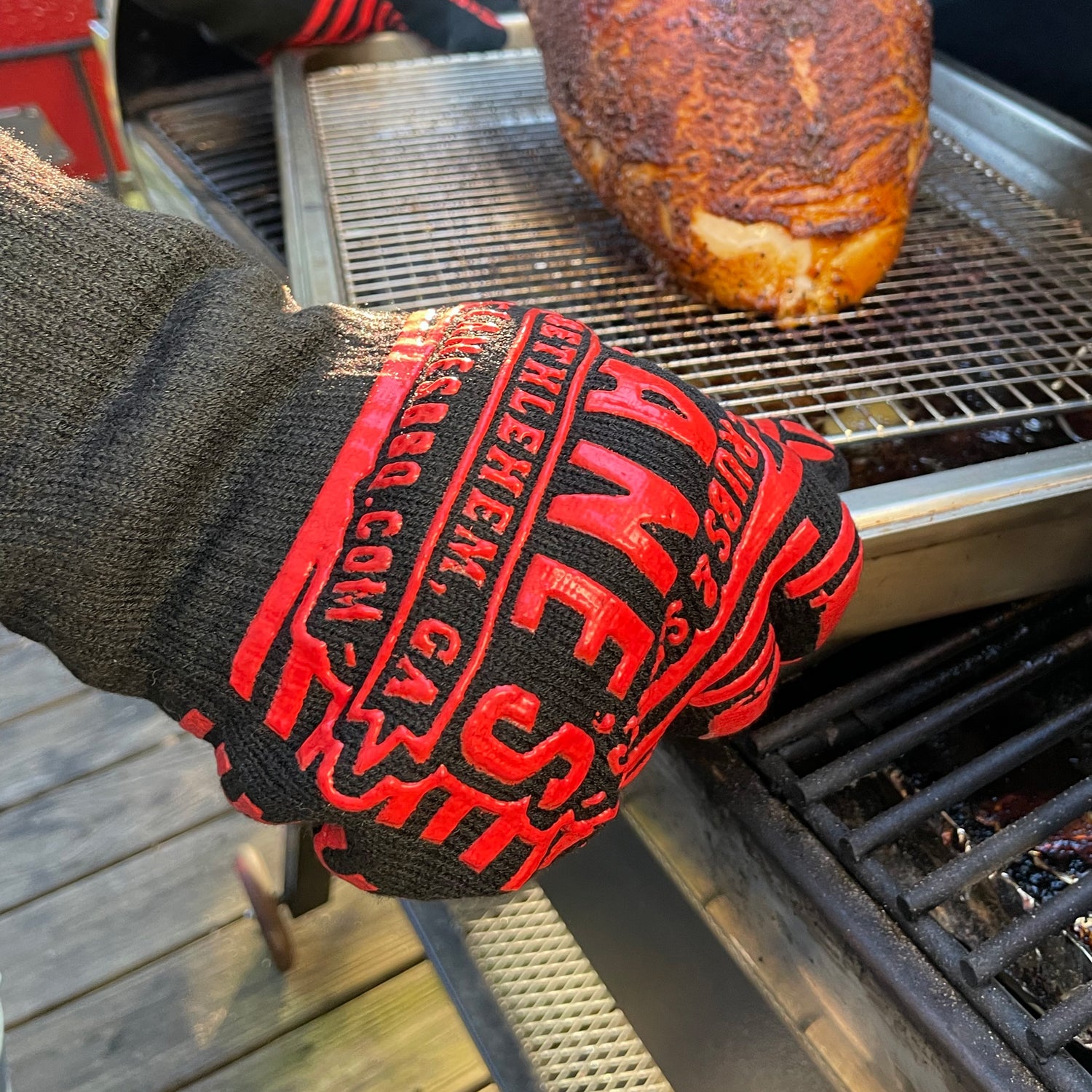 Long Silicone Oven Mitts with Non-Slip Grip, 13.2'' Heat Resistant