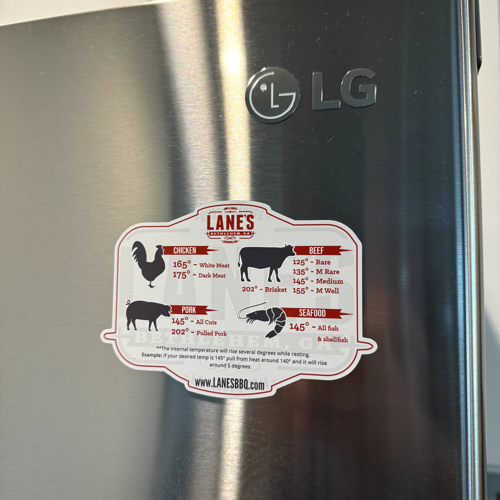 Lane's Meat Temperature Guide Magnet