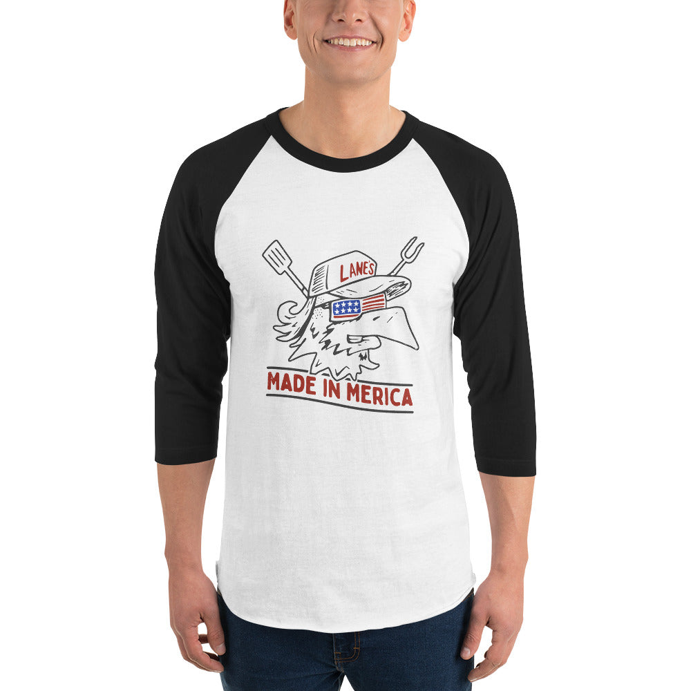 Merica 3/4 sleeve raglan shirt