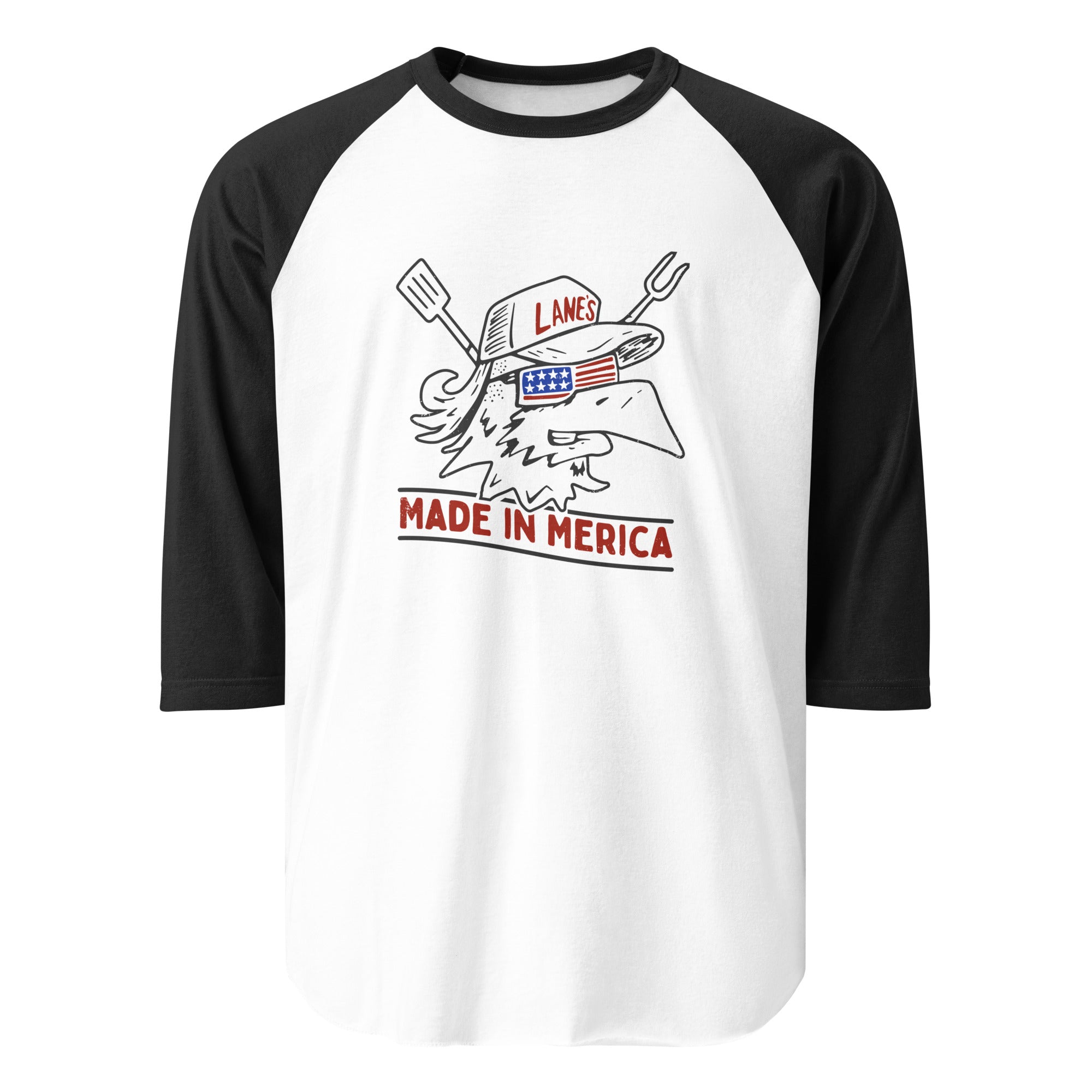 Merica 3/4 sleeve raglan shirt