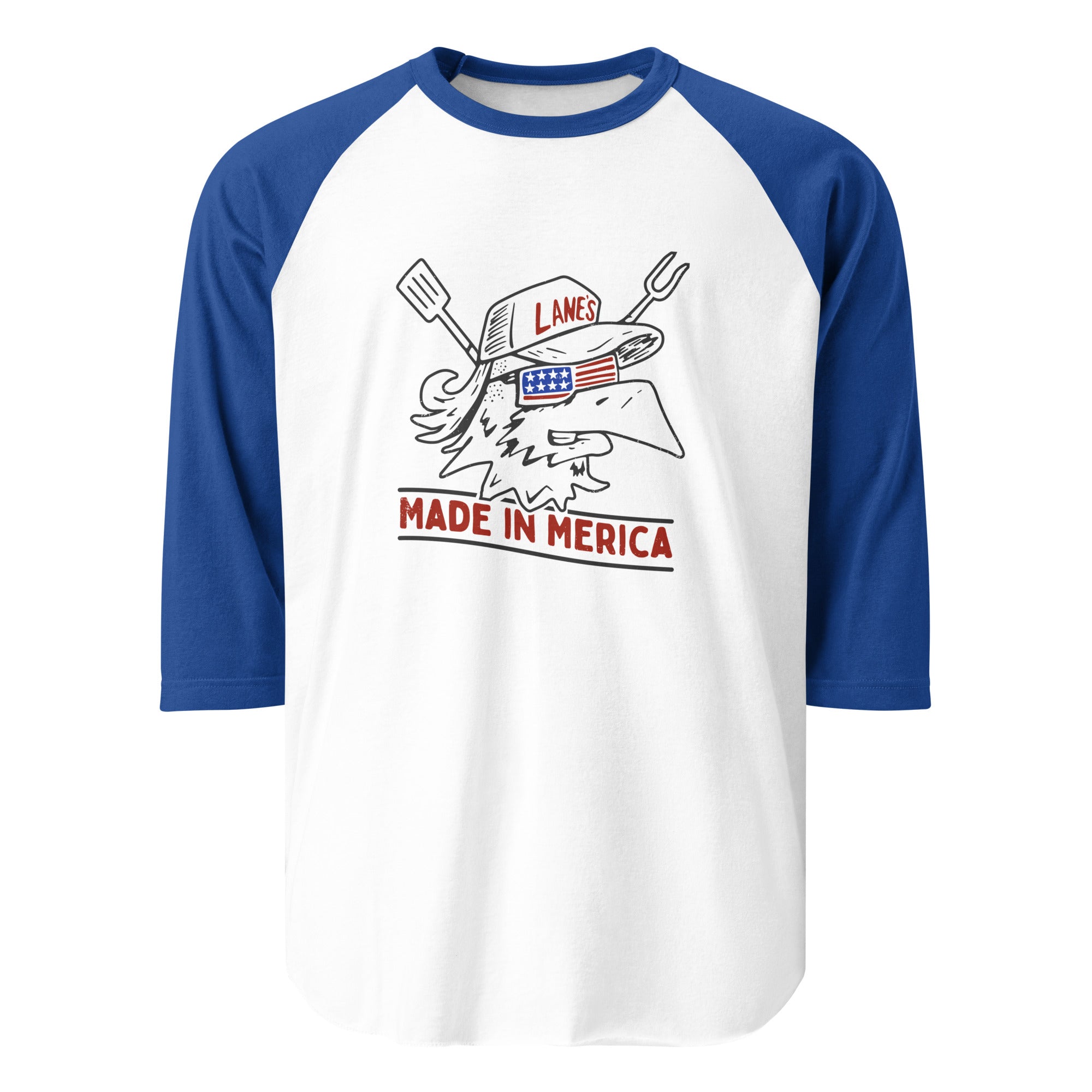 Merica 3/4 sleeve raglan shirt