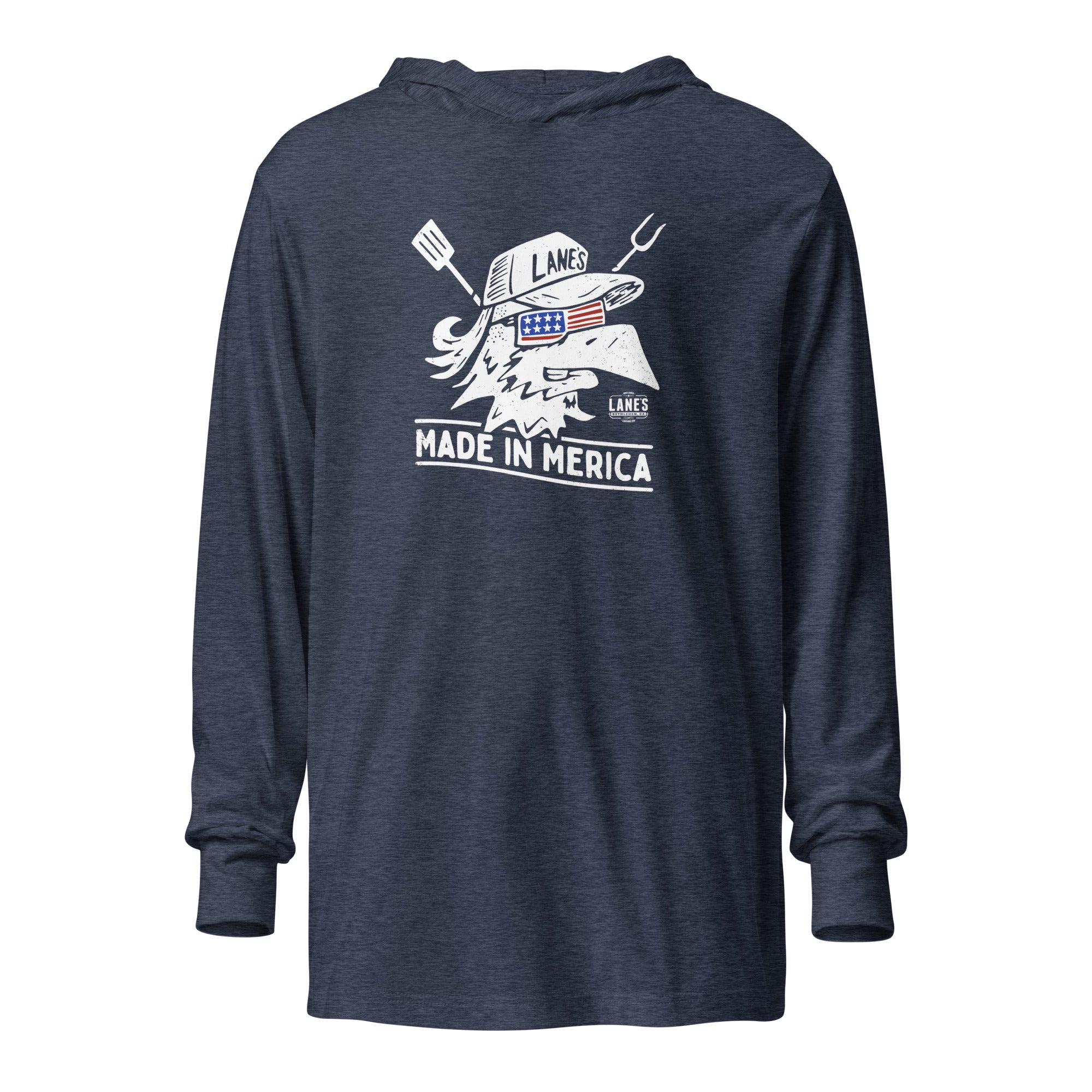 Merica Hooded long-sleeve tee