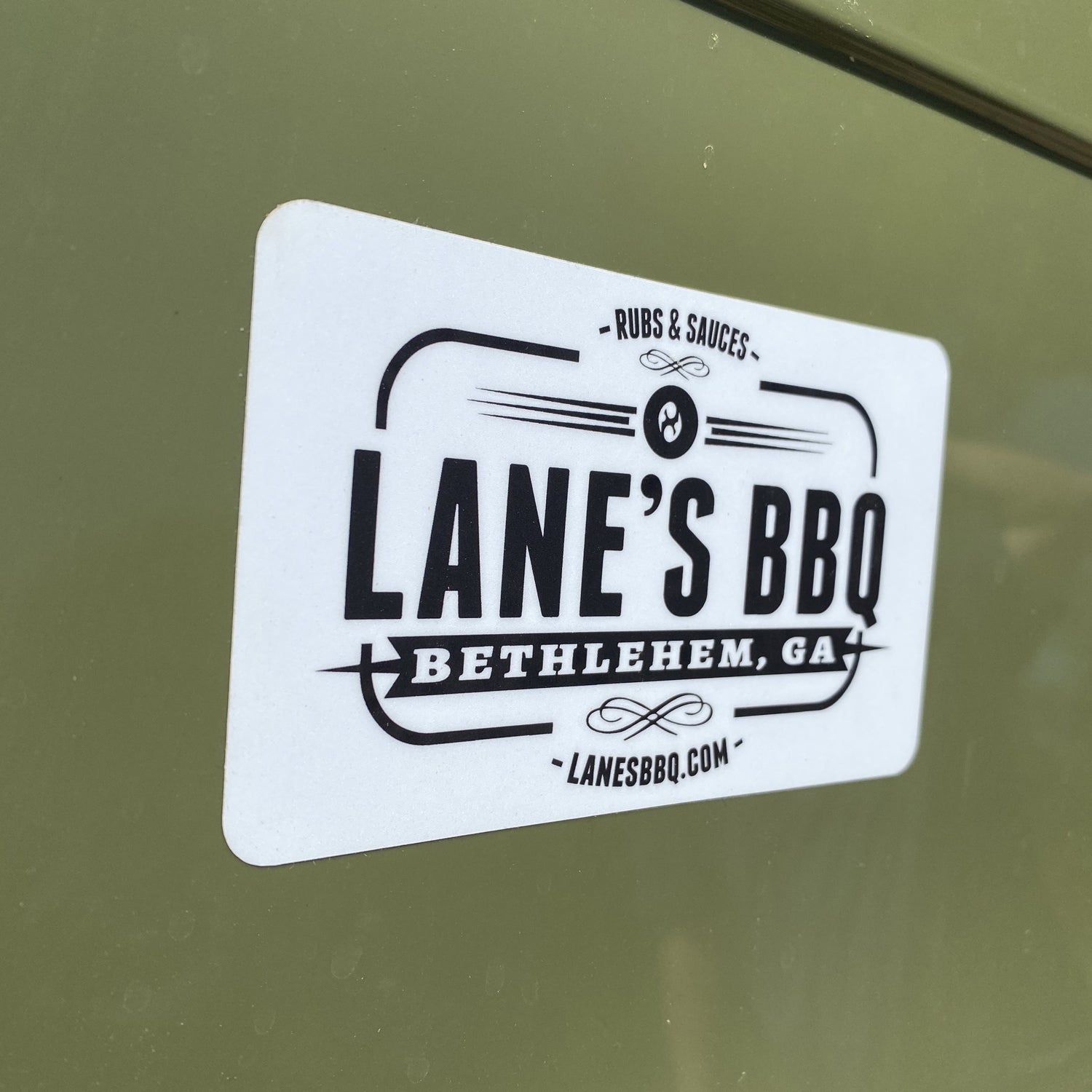 Lane's BBQ Brand sticker for coolers