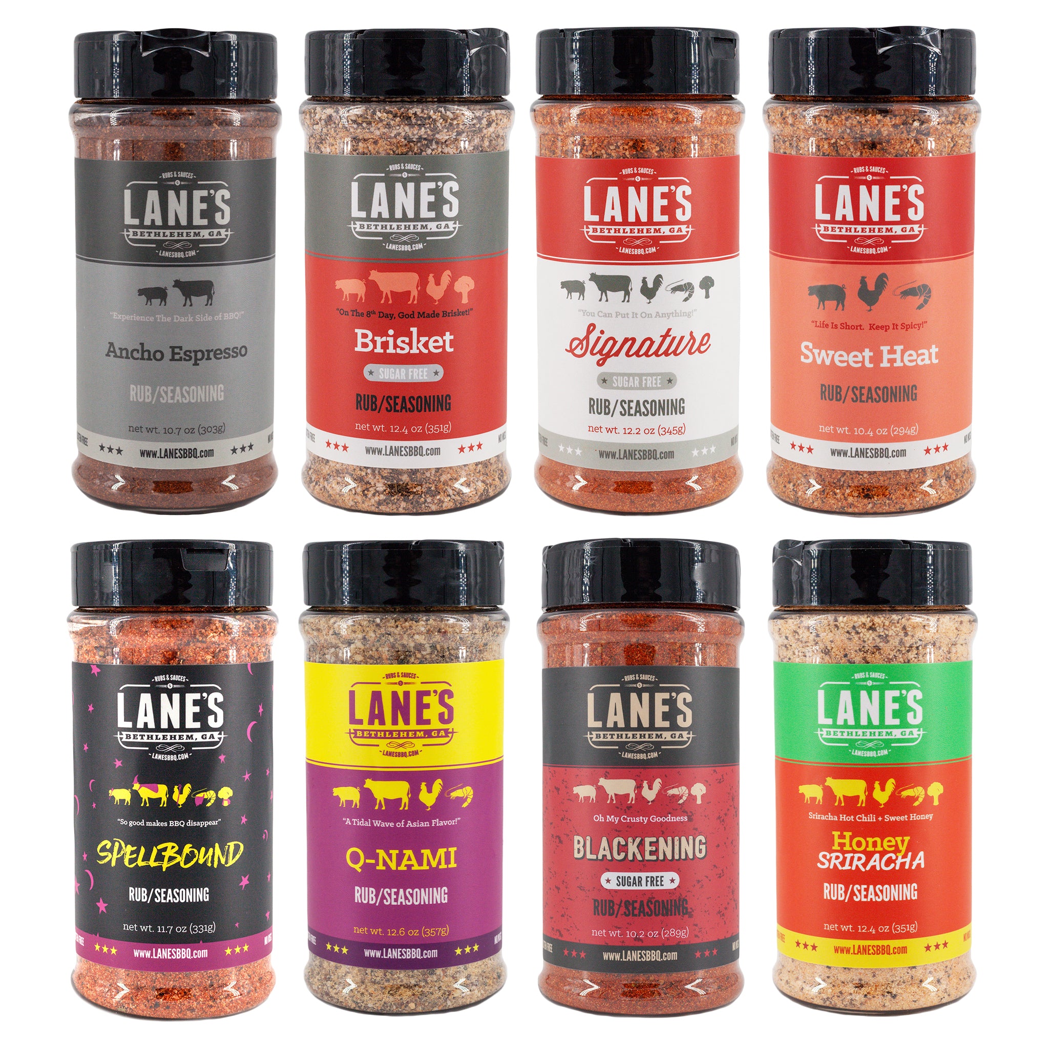 Lane's Most Popular 8 Rubs Set