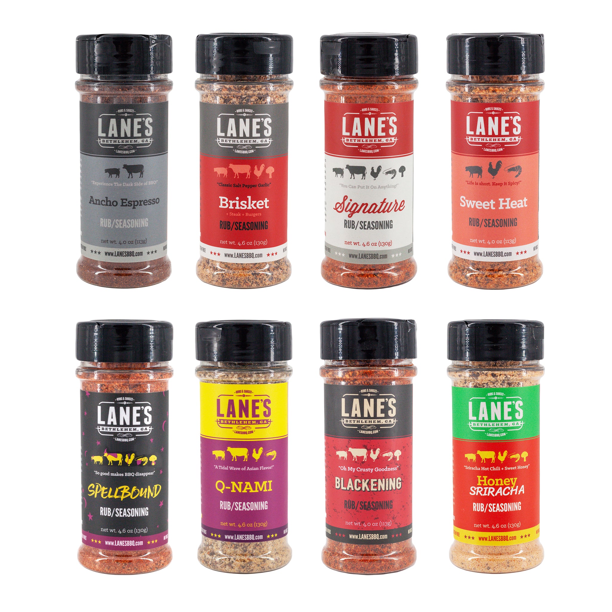 Lane's Most Popular 8 Rubs Set