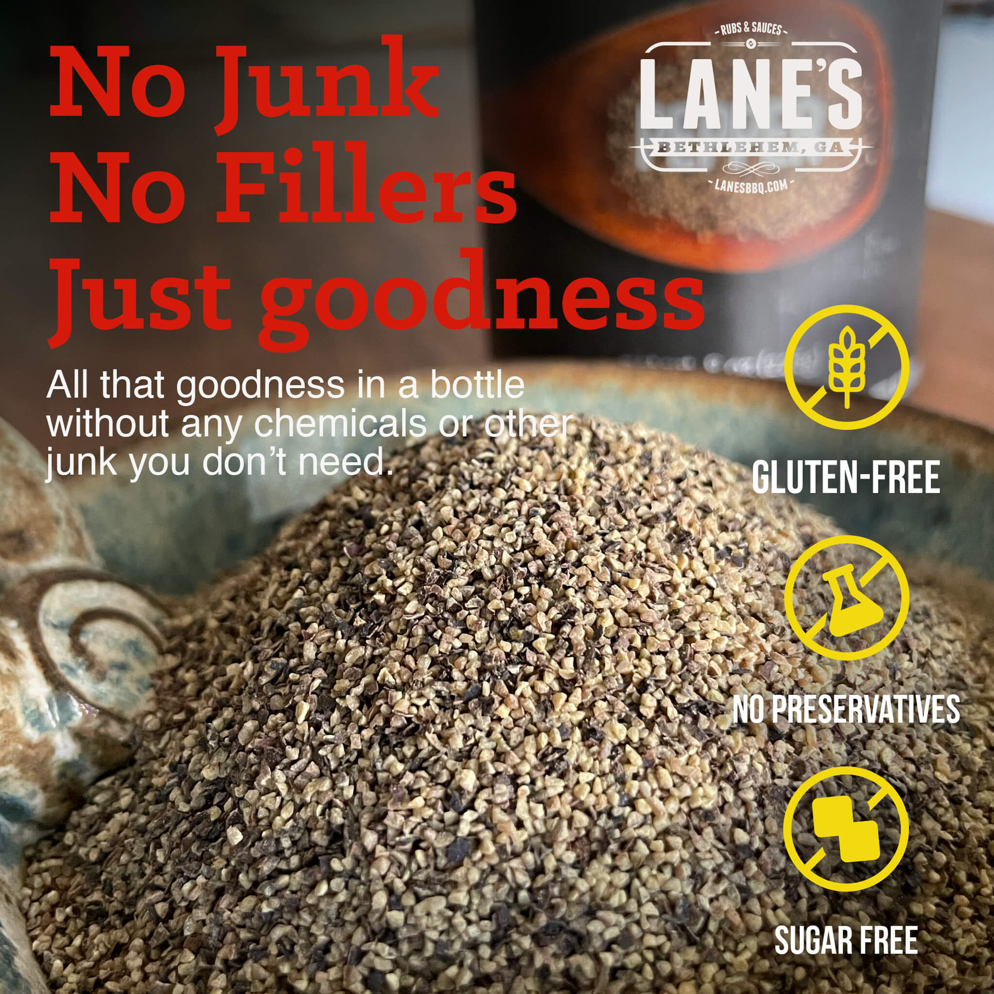 Lane's SPG Seasoning - Coarse Ground Salt Pepper Garlic Seasoning | SPG Rub  | Keto Friendly |Gluten Free | No MSG | No Preservatives - 12.5oz