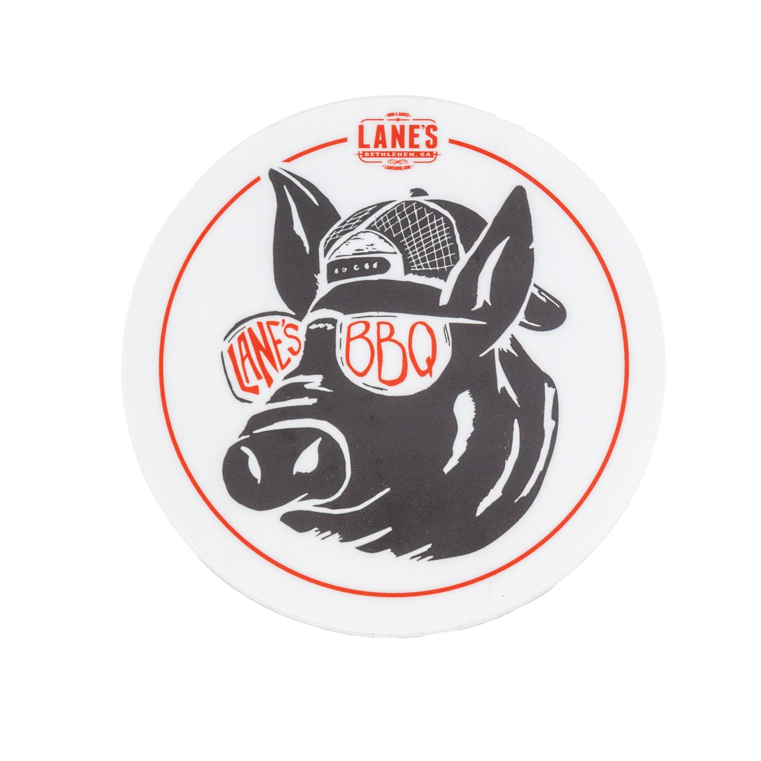 Backwards Hat Pig 4 Inch Sticker