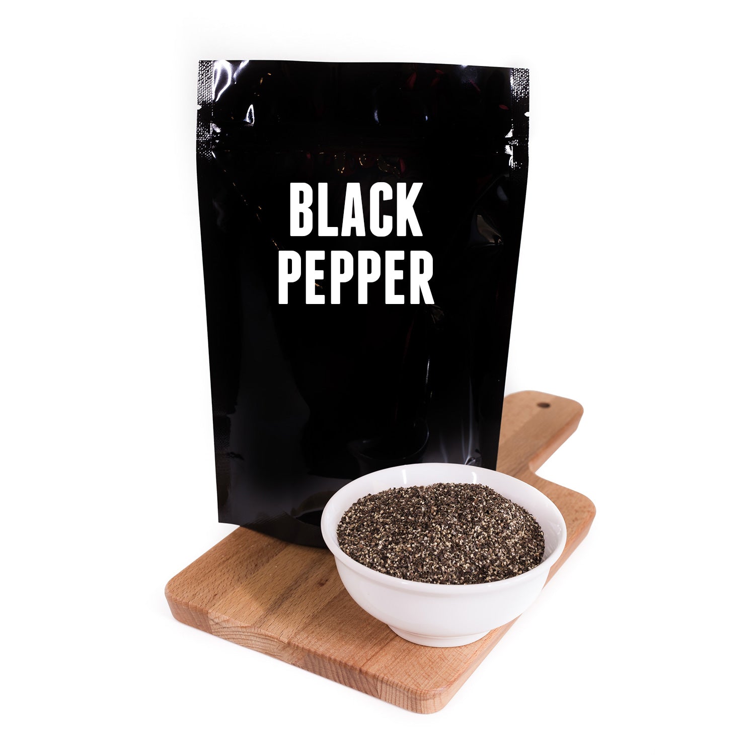 Bag of Black pepper with filled bowl